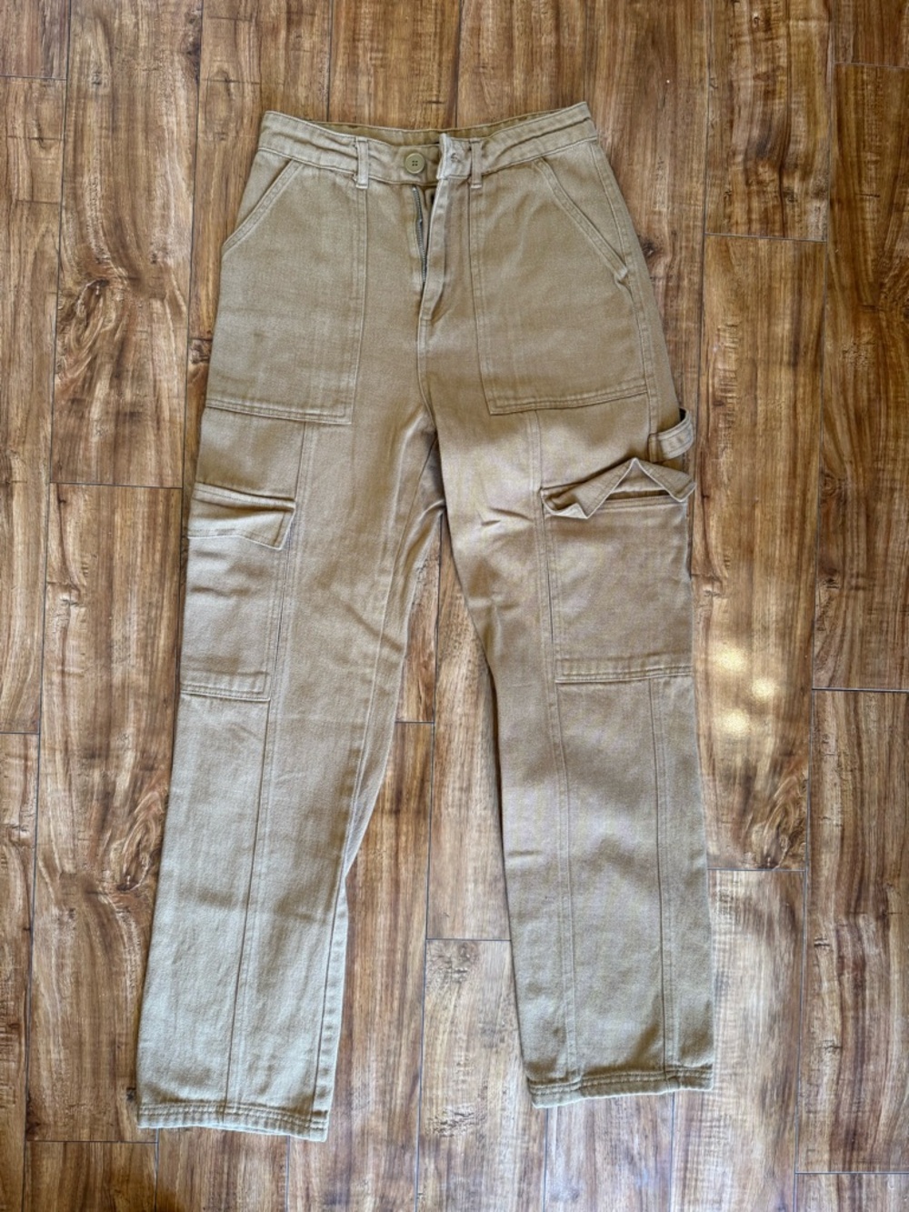 NASTY GAL Women’s Brown Cargo High Waist Straight Wide Leg Utility Pants Size 6
